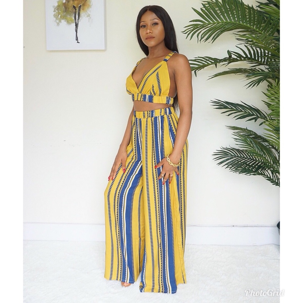Crop top and palazzo pant set